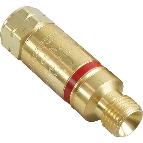 Antiretours pare-flammes - Oxy/gaz combustibles, Gaz combustibles (rouge)/Oxyg&egrave;ne (vert), Style pour adapteur de d&eacute;tendeur Brunswick Fyr & Safety