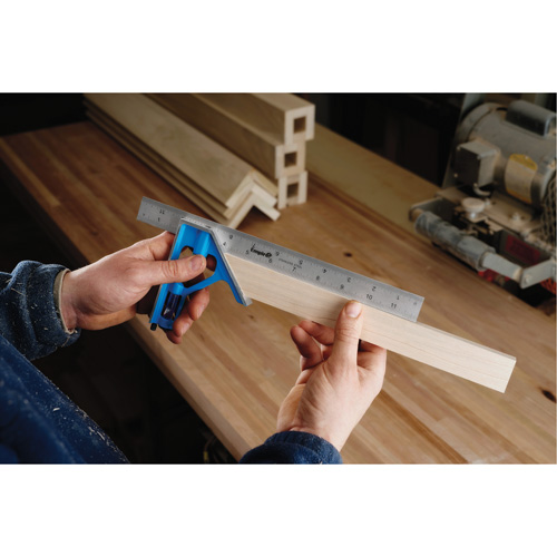 &eacute;querre combin&eacute;e True Blue, 12" lo, 1/16" Graduations, Acier, Ordinaire Brunswick Fyr & Safety