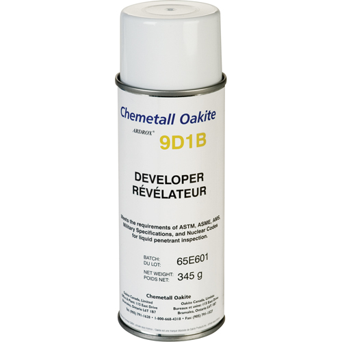 9D1B Non-Aqueous Developers, Aerosol Can Brunswick Fyr & Safety