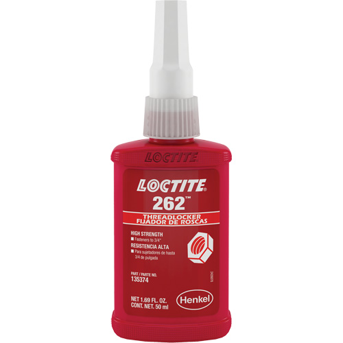Threadlocker 262 , Red, High, 50 ml, Bottle Brunswick Fyr & Safety
