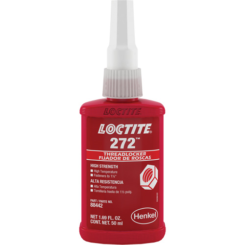 Threadlocker 272 High Temperature, Red, High, 50 ml, Bottle Brunswick Fyr & Safety