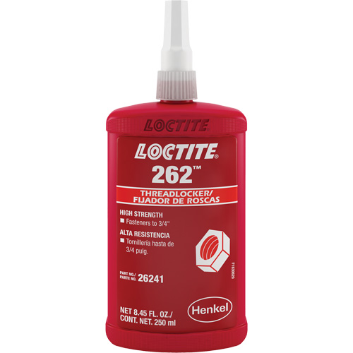 Threadlocker 262, Red, High, 250 ml, Bottle Brunswick Fyr & Safety