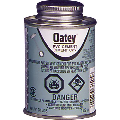 PVC Medium-Duty Cement, 946 ml, Brush-Top Can, Grey Brunswick Fyr & Safety