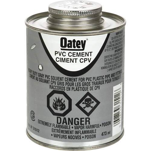 PVC Heavy-Duty Cement, 473 ml, Brush-Top Can, Grey Brunswick Fyr & Safety
