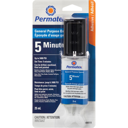 &eacute;poxy  5 minutes  &agrave; usage g&eacute;n&eacute;ral PermaPoxy, 29,5 ml, &eacute;poxyde, Deux composants, Transparent Brunswick Fyr & Safety
