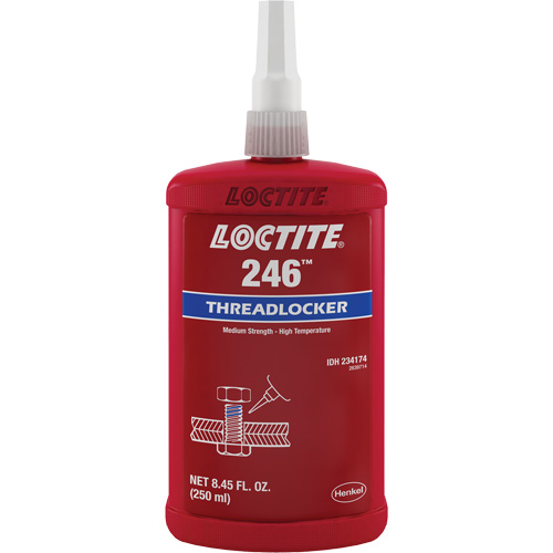Threadlocker 246 High Temperature, Blue, Medium, 250 ml, Bottle Brunswick Fyr & Safety