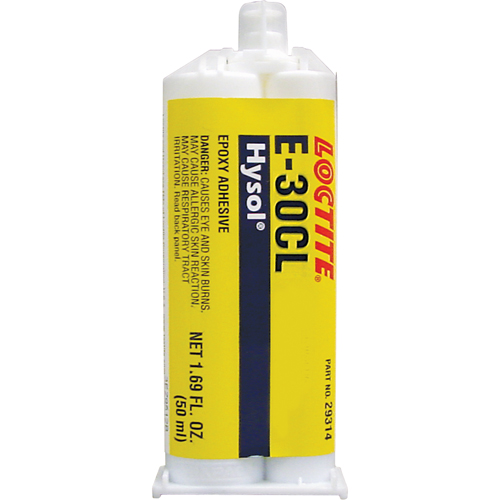 Hysol E-30CL Epoxy, Two-Part, Dual Cartridge, 77 g., Clear Brunswick Fyr & Safety
