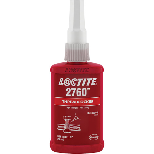 Threadlocker 2760 Instant Adhesive, Red, High, 50 ml, Bottle Brunswick Fyr & Safety