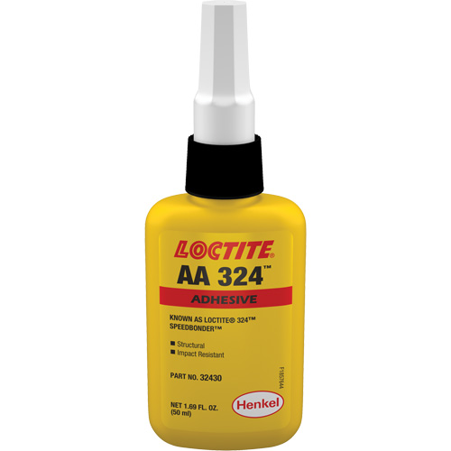 Adh&eacute;sif acrylique structurel 324 Speedbonder, Deux composants, 50 ml, Bouteille, Jaune Brunswick Fyr & Safety