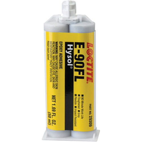 Adh&eacute;sif Hysol E-90FL, 102 g, Cartouche double, Deux composants, Gris Brunswick Fyr & Safety