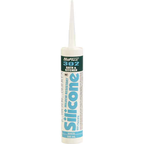 NuFlex&reg; 302 Bath And Kitchen Silicone Sealant, 300 ml, Cartridge, Clear Brunswick Fyr & Safety