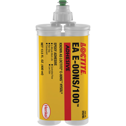 &eacute;poxyde Hysol E-00NS, 400 ml, Cartouche double, Deux composants, Translucide Brunswick Fyr & Safety
