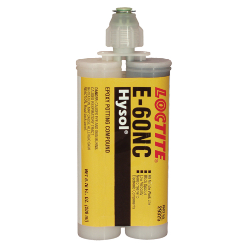 Adh&eacute;sifs structuraux non corrosifs pour les composants &eacute;lectriques E-60NC, 200 ml, Cartouche double, Deux composants, Noir Brunswick Fyr & Safety