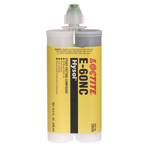 Adh&eacute;sifs structuraux non corrosifs pour les composants &eacute;lectriques E-60NC, 400 ml, Cartouche double, Deux composants, Noir Brunswick Fyr & Safety