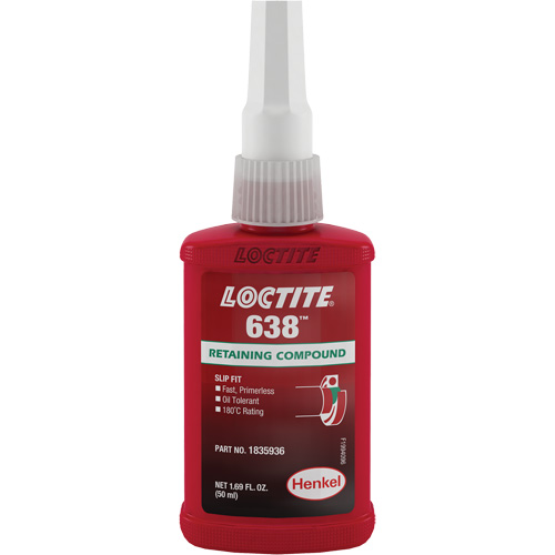 Loctite&reg; 638 Retaining Compound, 50 ml, Bottle, Green Brunswick Fyr & Safety