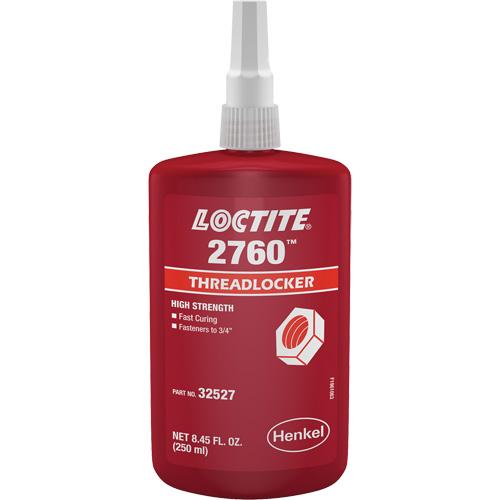 2760 Threadlocker, Red, High, 250 ml, Bottle Brunswick Fyr & Safety