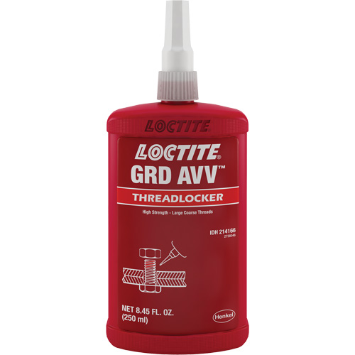 Letter Grade AVV Threadlocker, Red, High, 250 ml, Bottle Brunswick Fyr & Safety
