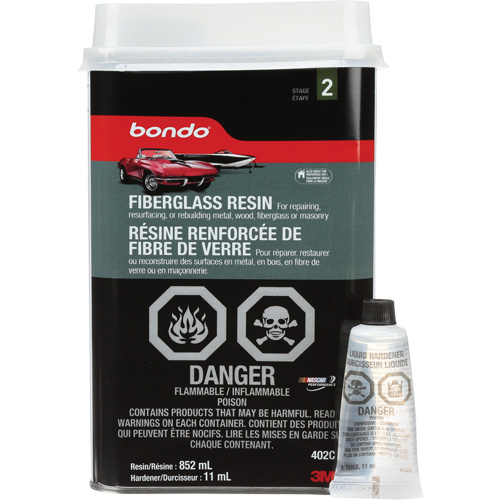 R&eacute;sine de fibre de verre Bondo, Deux composants, 852 ml, Bouteille, Blanc cass&eacute; Brunswick Fyr & Safety