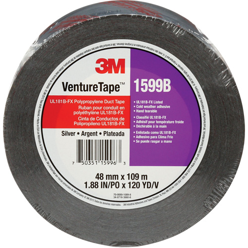 Ruban en polypropyl&egrave;ne Venture Tape 1599B, 3 mils, Argent, 48 mm (2") x 109,7 m (359,9') Brunswick Fyr & Safety