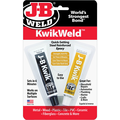 KwikWeld Epoxy, Two-Part, Tube, 2 oz., Grey Brunswick Fyr & Safety