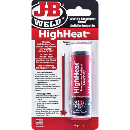 Colle &eacute;poxyde r&eacute;sistant aux temp&eacute;ratures &eacute;lev&eacute;es HighHeat, 2 oz, B&acirc;ton, Gris Brunswick Fyr & Safety