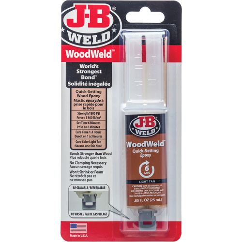 Adh&eacute;sif WoodWeld, 25 ml, Seringue, Deux composants, Havane Brunswick Fyr & Safety