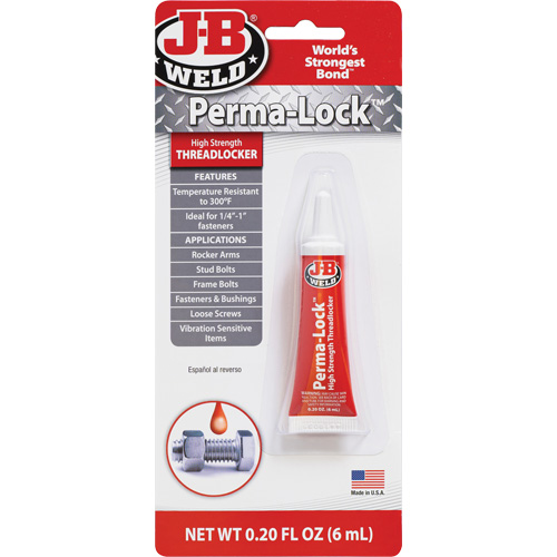 Perma-Lock Threadlocker, Red, High, 6 ml, Tube Brunswick Fyr & Safety