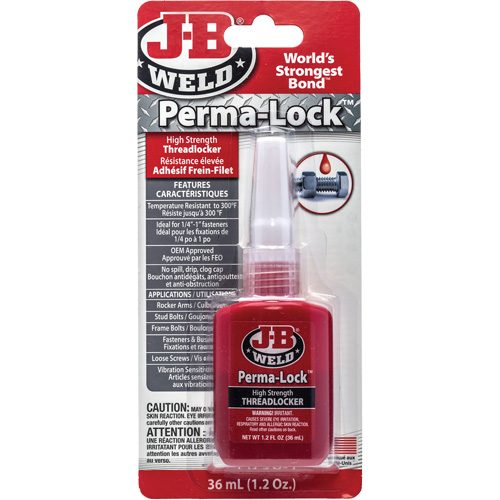 Perma-Lock Threadlocker, Red, High, 36 ml, Bottle Brunswick Fyr & Safety