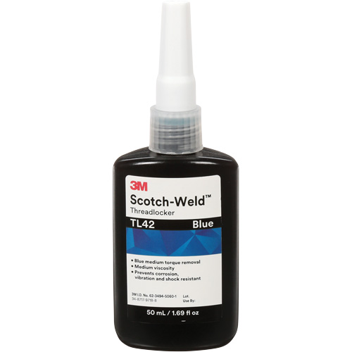 Scotch-Weld Threadlocker TL42, Blue, Medium, 50 ml, Bottle Brunswick Fyr & Safety