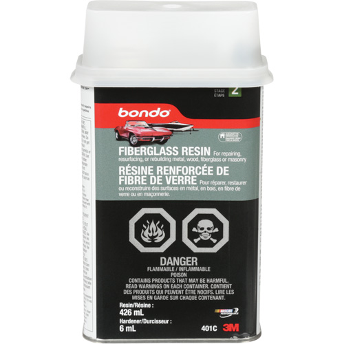 R&eacute;sine de fibre de verre Bondo, Deux composants, 15 oz, Bidon rectangulaire Brunswick Fyr & Safety