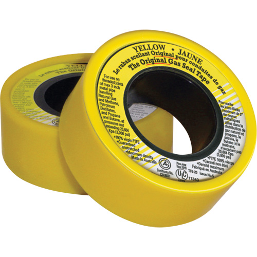 Ruban d'&eacute;tanch&eacute;it&eacute; pour filet en PTFE, 236" lo x 3/4" la, Jaune Brunswick Fyr & Safety
