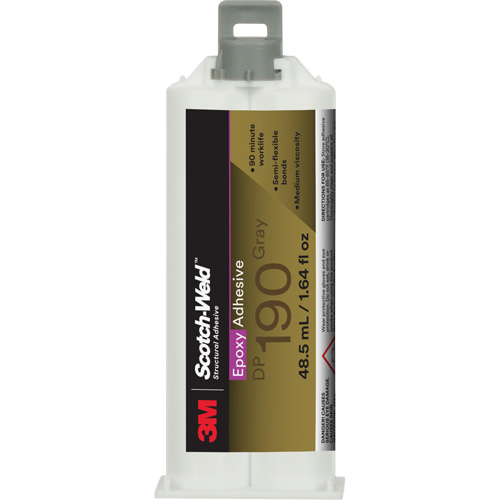 Scotch-Weld Epoxy Adhesive DP190, 1.64 fl. oz., Cartridge, Two-Part, Grey Brunswick Fyr & Safety
