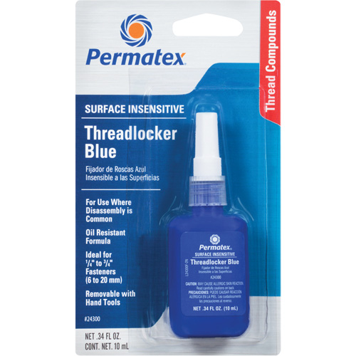 Surface Insensitive Threadlocker, Blue, High, 10 ml, Bottle Brunswick Fyr & Safety