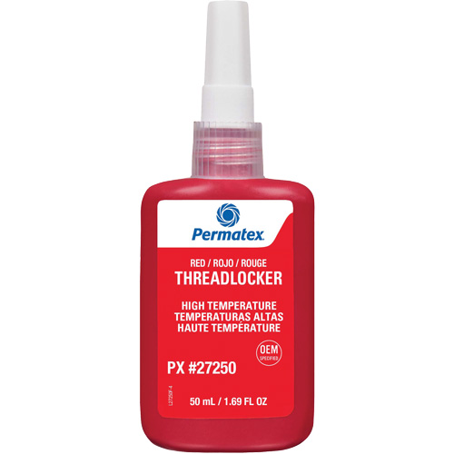 High Temperature Threadlocker, Red, High, 50 ml, Bottle Brunswick Fyr & Safety
