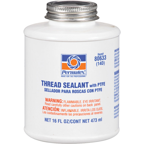 Thread Sealant with PTFE, Brush-Top Can, 473 ml, -54° C - 149° C/-65° F - 300° F Brunswick Fyr & Safety