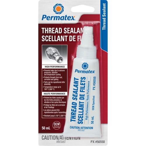 Scellant pour filetage haute performances, Tube, 50 ml, -54° C - 149° C/-65° F - 300° F Brunswick Fyr & Safety