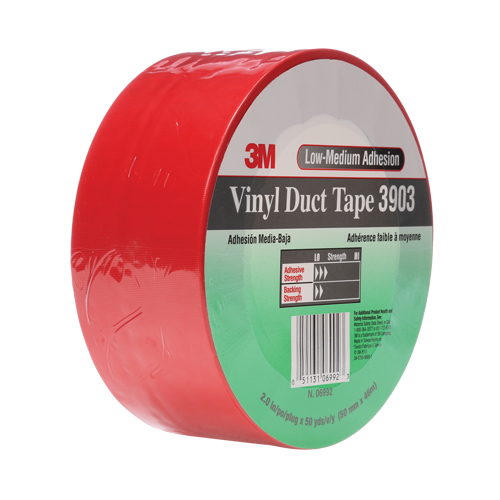 3903 Vinyl Duct Tape, 48 mm (2") W x 46 m (151') L, 6.5 mils, Red Brunswick Fyr & Safety