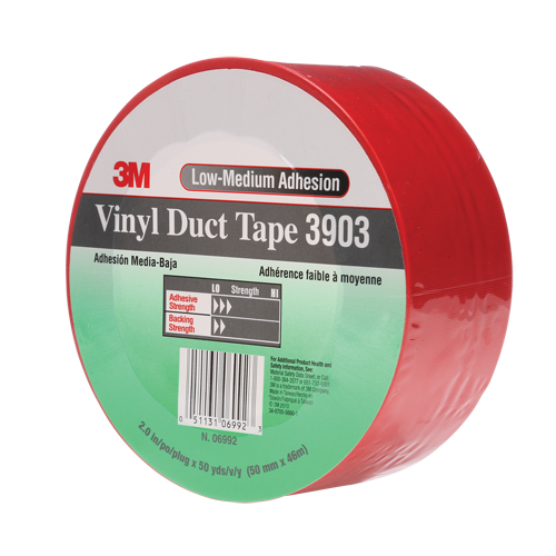 3903 Vinyl Duct Tape, 48 mm (2") W x 46 m (151') L, 6.5 mils, Red Brunswick Fyr & Safety