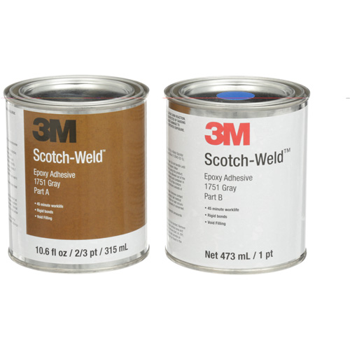 Scotch-Weld Adhesive, 16 fl. Oz., Tube, Two-Part, Grey Brunswick Fyr & Safety