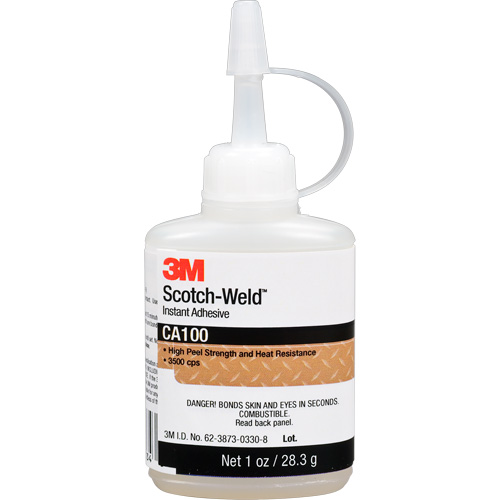 Scotch-Weld Instant Adhesive CA100, Off-White, Bottle, 1 oz. Brunswick Fyr & Safety
