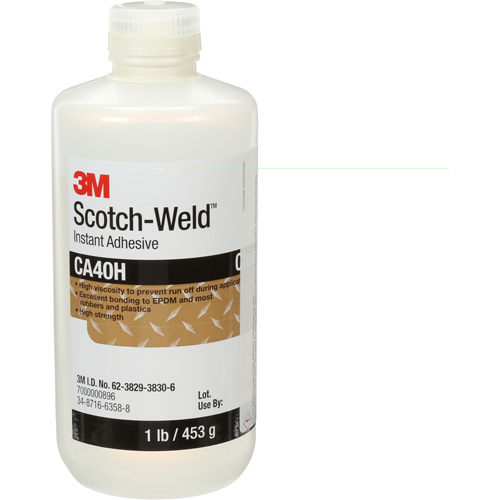 Scotch-Weld Instant Adhesive, Clear, Bottle, 1 lbs. Brunswick Fyr & Safety