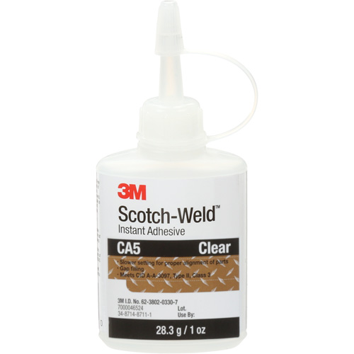 Adh&eacute;sif instantan&eacute; CA5 Scotch-Weld, Transparent, Bouteille, 1 oz Brunswick Fyr & Safety