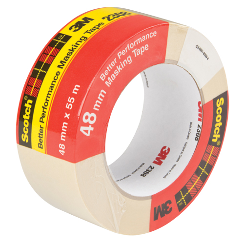 2308 Masking Tape, 48 mm (2") x 55 m (180'), Tan Brunswick Fyr & Safety