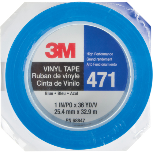 471 Vinyl Tape, 25.4 mm (1") W x 32.9 m (108') L, 5.3 mils, Blue Brunswick Fyr & Safety