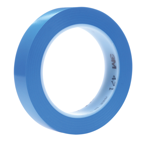 471+ Vinyl Tape, 12 mm (1/2") W x 32.9 m (108') L, 5.3 mils, Blue Brunswick Fyr & Safety
