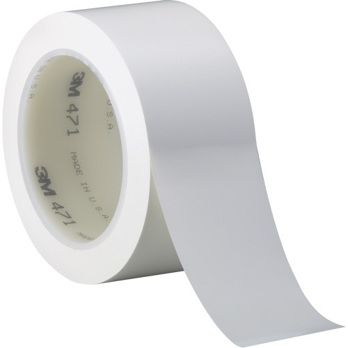 471 Vinyl Tape, 38 mm (1-1/2") W x 32.9 m (108') L, 5.2 mils, White Brunswick Fyr & Safety