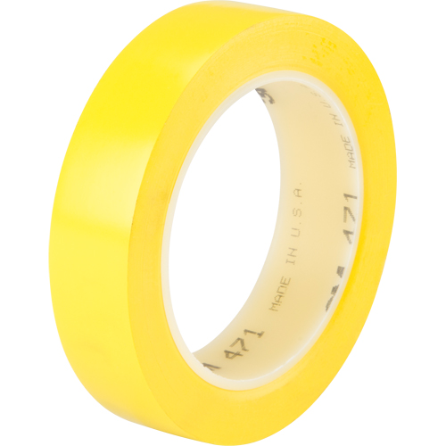 471 Vinyl Tape, 25.4 mm (1") W x 32.9 m (108') L, 5.3 mils, Yellow Brunswick Fyr & Safety