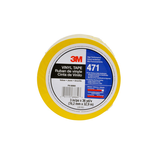 471 Vinyl Tape, 12 mm (1/2") W x 32.9 m (108') L, 5.2 mils, Yellow Brunswick Fyr & Safety