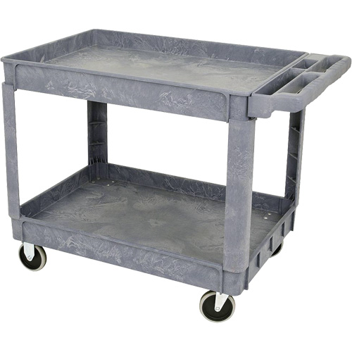 JPTC-3624 Heavy-Duty Polypropylene Shop Cart, 2 Tiers, 46" W x 25-1/2" D x 33-1/4" H, 500 lbs. Cap. Brunswick Fyr & Safety