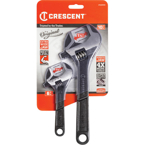 Wide-Jaw Wrench Set, Adjustable, 2 Pieces, Imperial Brunswick Fyr & Safety